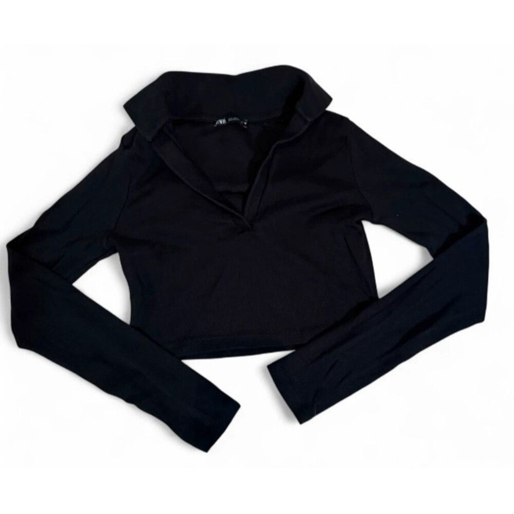 Zara Collared Longsleeve Crop